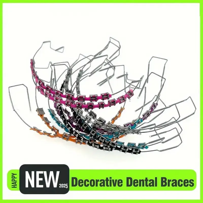 2026 Brand-New Metal Dental Braces, Multiple Colors with Metallic Texture, Festive Hooks, Easter Fun Vibe, Sports & Outdoor Protective Gear Accessory for Festive Dental Looks