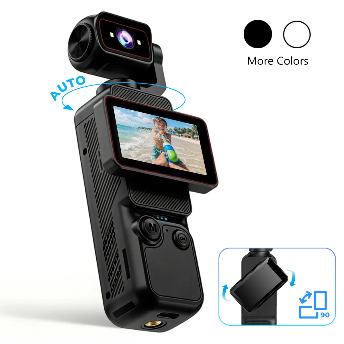 HD Pocket Wearable Action Camera with wide-angle framing, WiFi Connectivity,Vlogging Camera, Compact Vlog Camera for Beginners, 6X Digital Zoom, Loop recording for Content Creation Wearable Pocket Camcorder