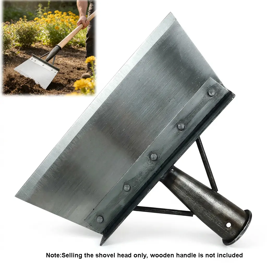 Multi-functional Heavy-Duty Gardening Tool - 10-Inch Flat Durable Metal Shovel for Wall & Ground Leveling, Gardening Digging, Lawn Trimming and Weeding (1 Piece)