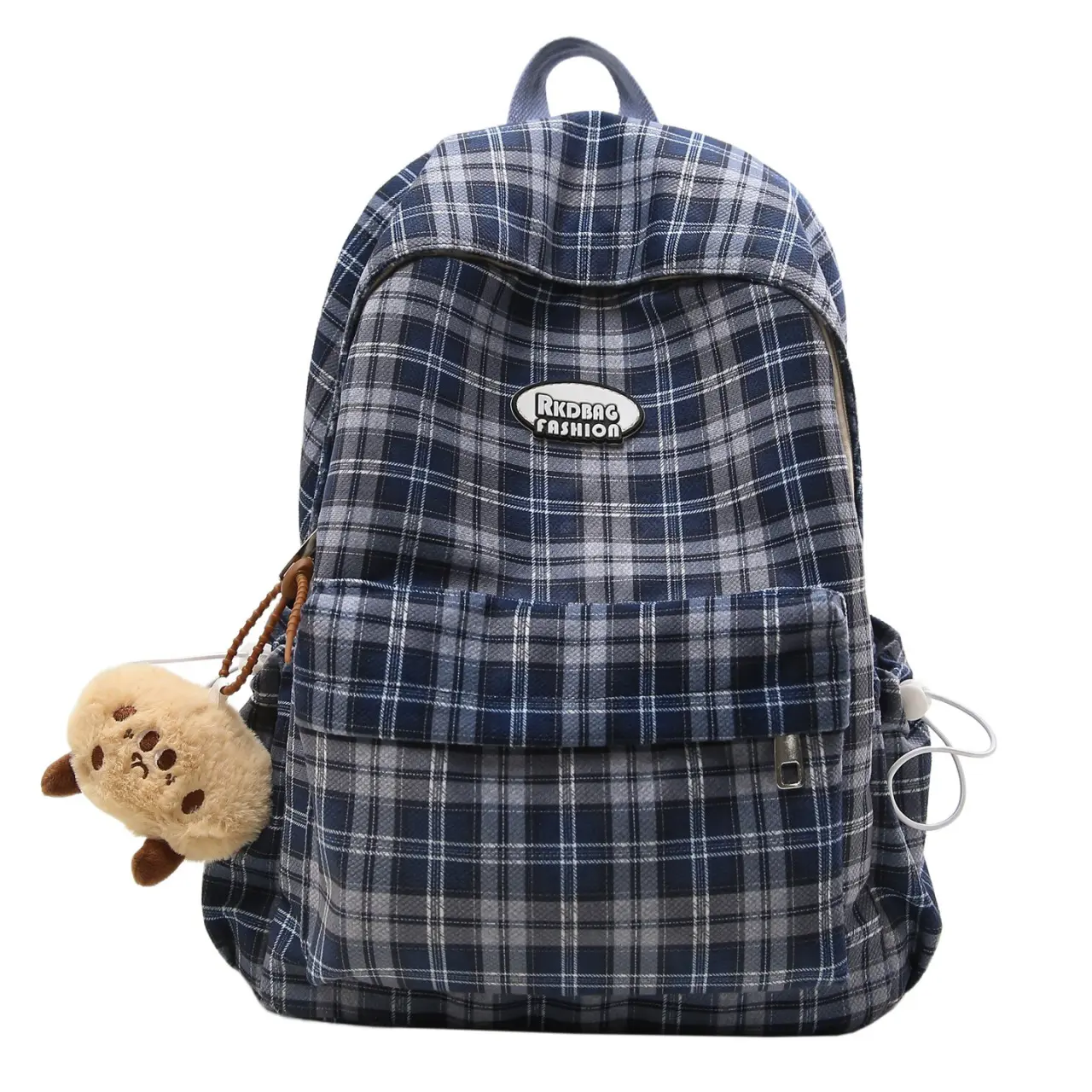 New Plaid Texture Simple Backpack Large Capacity Versatile School Bag Fashion Causal and Commuting Travel Backpack for Women Men