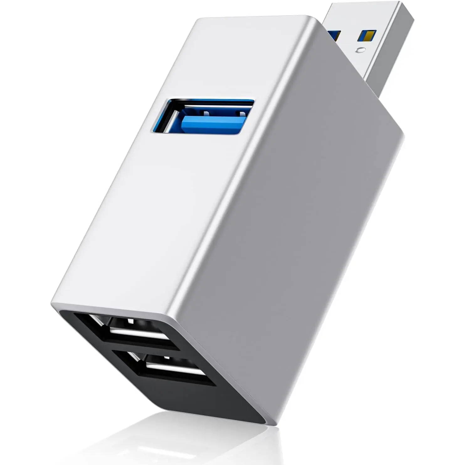 3-Port USB 3.0 Hub Adapter - Compact Mini Port Expander with Heat Dissip. for Laptop/Tablet, PC