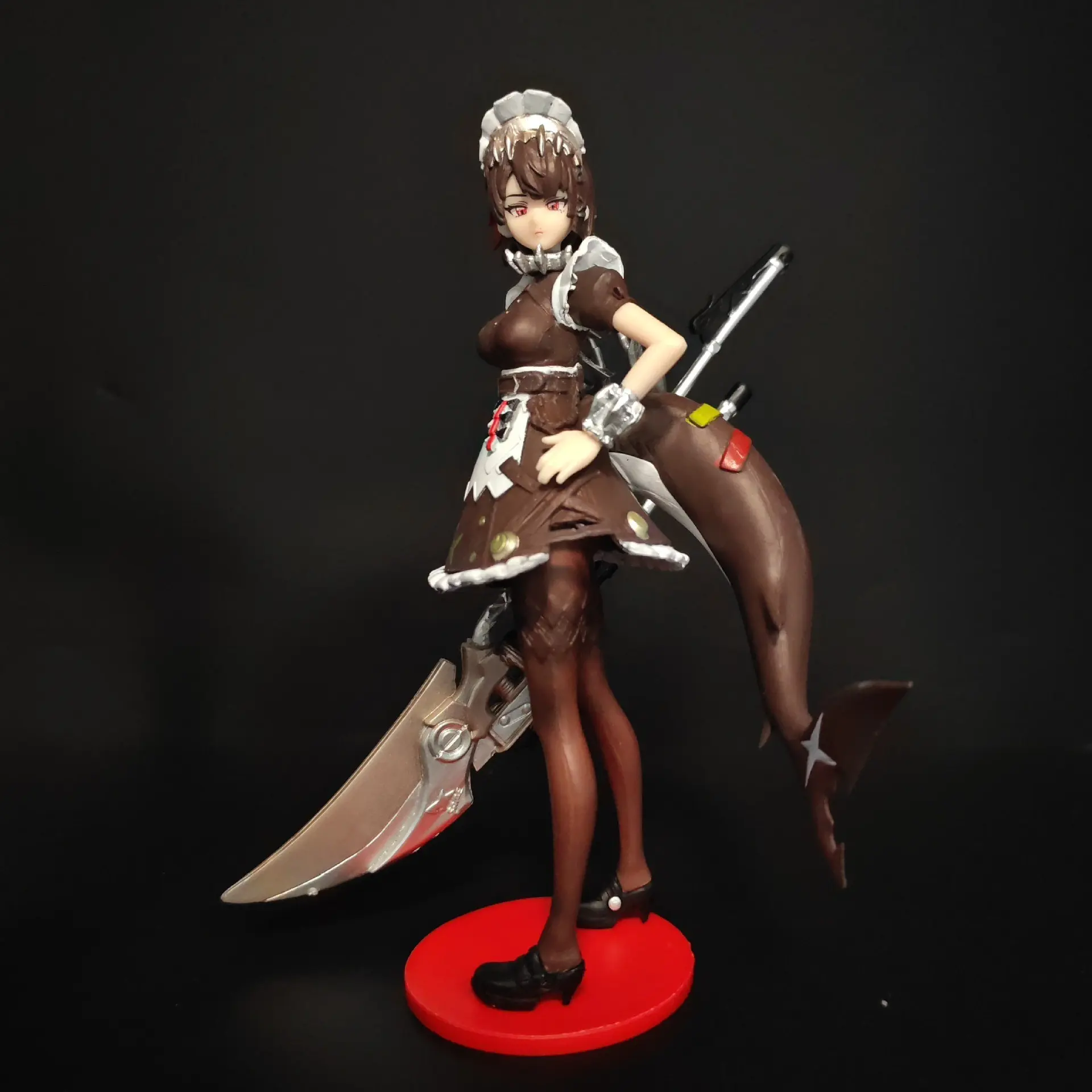 Eileen Jo Shark Maid Statue, Resin Collectible Model, Decor Figures, Desktop Decor, Gift for Zero Escape Fans, Includes Shark Tail and Giant Blade