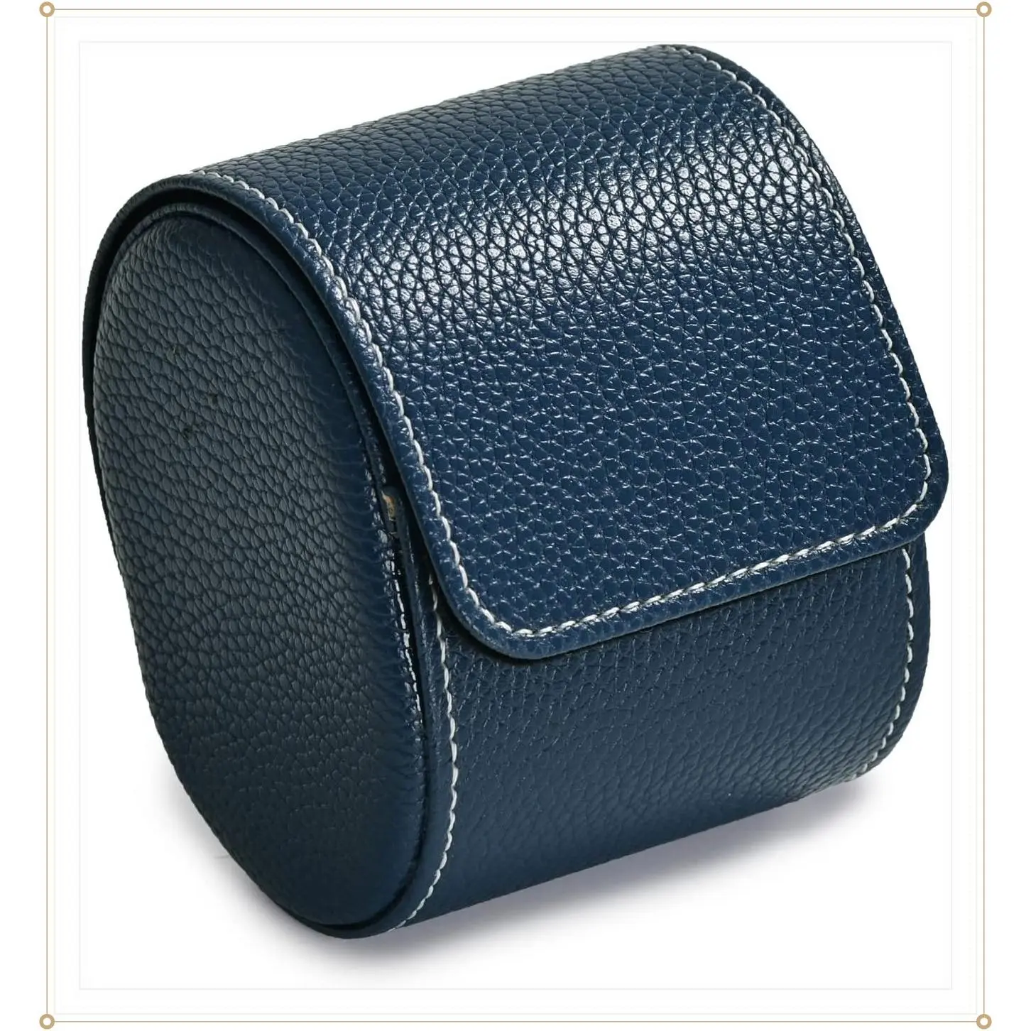 Luxury Leather Travel Watch Case Single Watch Box for Men and Women Portable Jewelry Watch Storage Roll Organizer(Blue)Gift