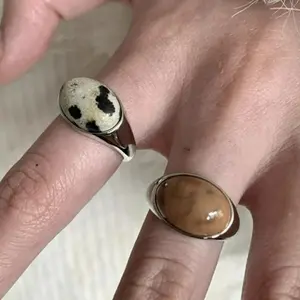 2pcs Vintage Stone Open Ring for Ladies Simple Brown Stone Ring Luxury Irregular Retro Punk Rings Engagement Jewelry Gifts