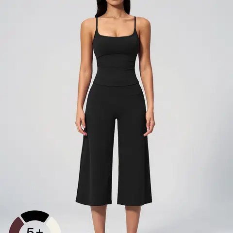 New Yoga Tank Top & High Waist Quick-Dry Casual Capris Pants Running Outdoor Yoga Set for Women, Comfortable and Stylish Activewear, Gym Yoga Outfits