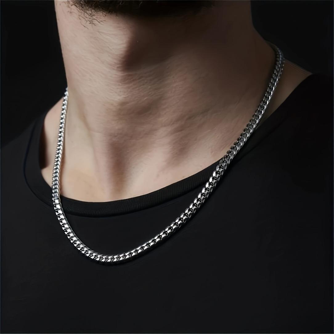 To My Son's Cuban Link Chain Necklace with Gift Card & Gift Box, 1 Count Rapper Hiphop Rock Style Torque, Perfect Valentine's Day Graduation Gift for Men, Sentimental Necklaces, Stainless Steel Choker