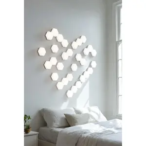 Modular Hexagon LED Wall Lights - Touch Control DIY Quantum Smart Panels, USB Powered Cool Gadgets Cool Room Stuff Bedroom Gadgets for Bedroom Living Room Decor
