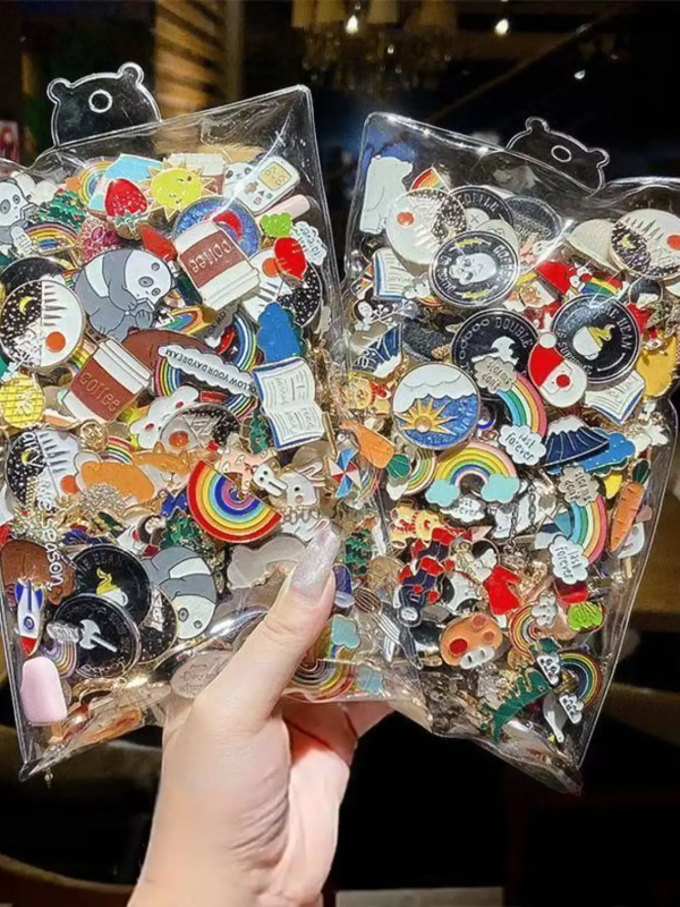 50 Pcs Mixed Fashion Cartoon Cute Brooches, Flower Cat Student Clothes Book Bag Decor, Alloy Accessories Gift, All Seasons Casual Style