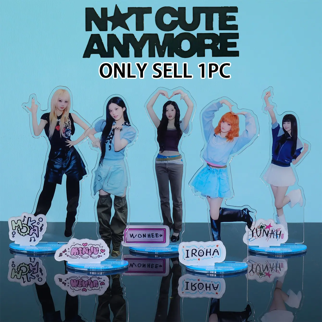 Illit Standee Wonhee Iroha Moka Minju Yunah Kpop Standee, Acrylic Figure, Fan Merchandise, Desk Decor, Birthday Gift, Party Favor