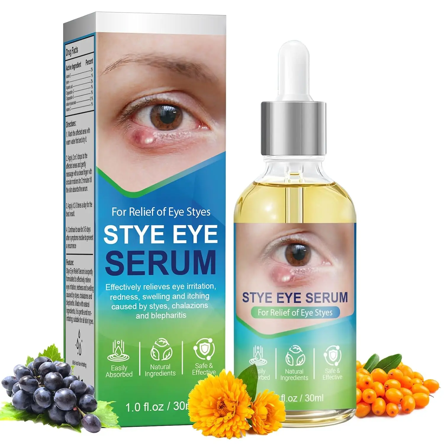 Stye Relief Serum for Blepharitis & Chalazion, Fast-Acting 1.01 Fl Oz