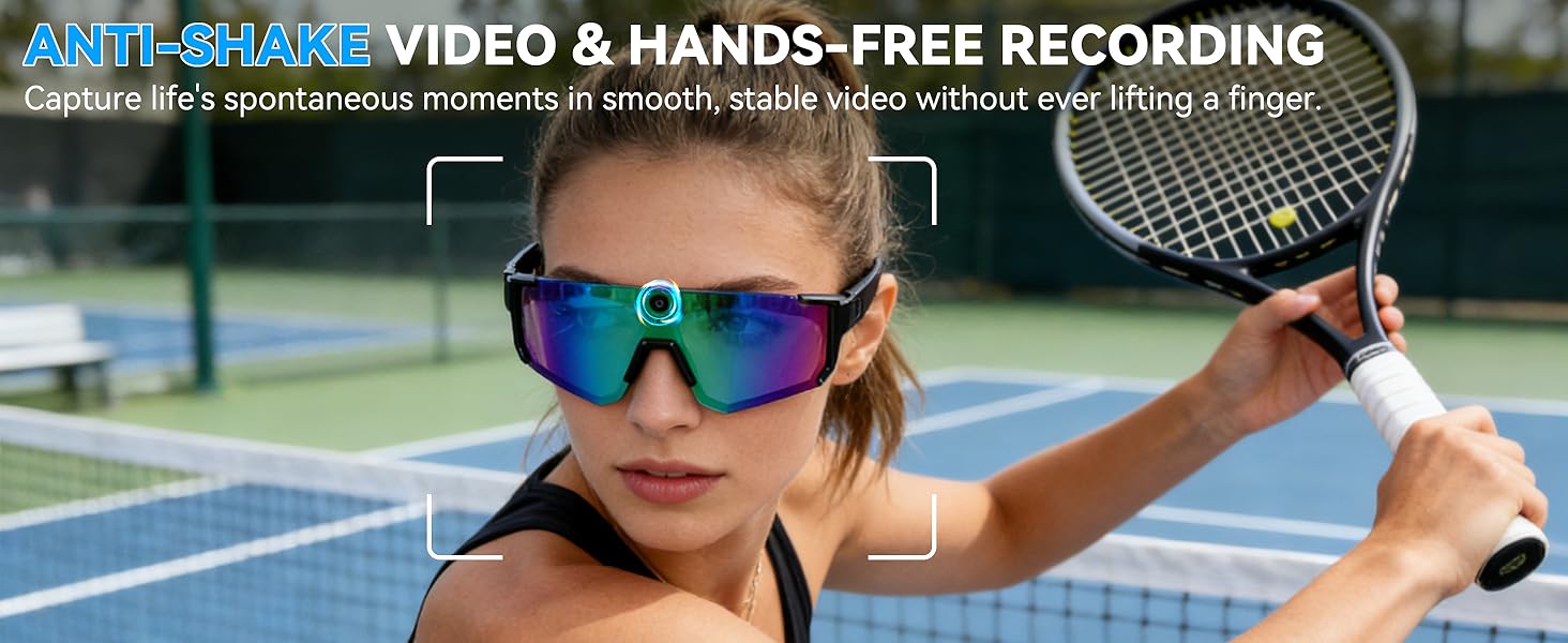 AI Smart Glasses with Camera 4K - Polarized Sunglasses with Camera, UV400 Lens, ChatGPT Enabled, EIS Stabilization, Dual Mic Noise Canceling, IP54 for Cycling Hiking fathersdaygift