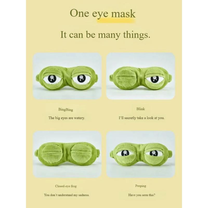 Cute Cartoon Frog Shaped Eye Mask With Breathable Cotton Lining And Elastic Non Restrictive Head, Light Blocking Game Eye Mask