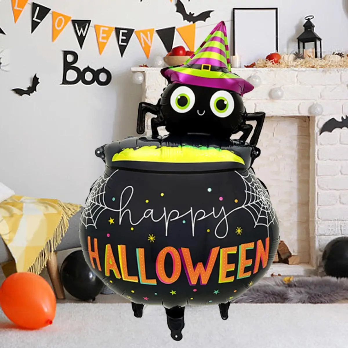 1pc/2pcs Halloween Spider Medicinal Pot Balloon for Halloween Party, Birthday Party, Horror and Weird Atmosphere Decoration