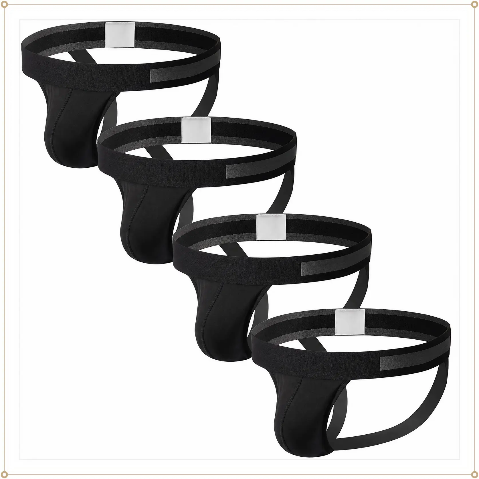 Men's Jockstraps Athletic Supporters 4-Pack Cotton Work Out UnderwearGift