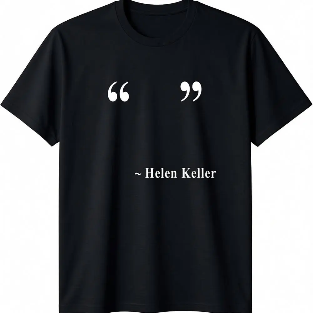 Helen Keller Graphic Print T-Shirt, Unisex Casual Short Sleeve Streetwear Tee in Heavy Cotton with a Classic Fit