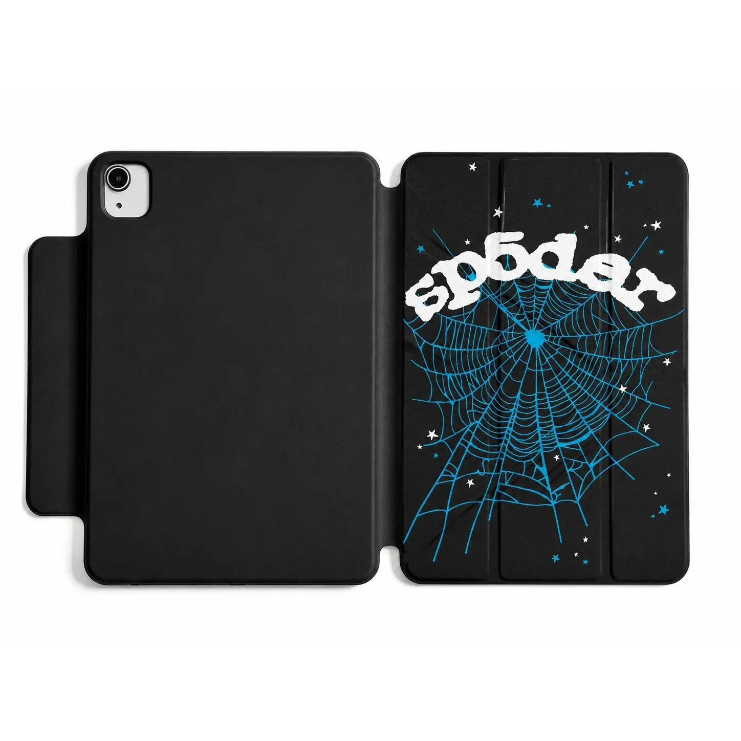 DarlingCase Gothic Spider Web Star Print Magnetic Detachable 360° Rotatable iPad Case, Tablet Protective Cover with Pencil Holder, Foldable Stand, Spider Graphic Tablet Accessories for iPad A16, Air, Pro 11/13, Mini 6/7