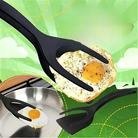 2 in 1 Egg Flipper, 1 Count Durable Plastic Non-stick Egg Spatula, Kitchen Tool, Cooking Utensils, for Frying Egg Roll, Burger, Fish, Sandwich, Utensils, Kitchen Gadget, Cooking Tools, Kitchen Utensils Gadgets