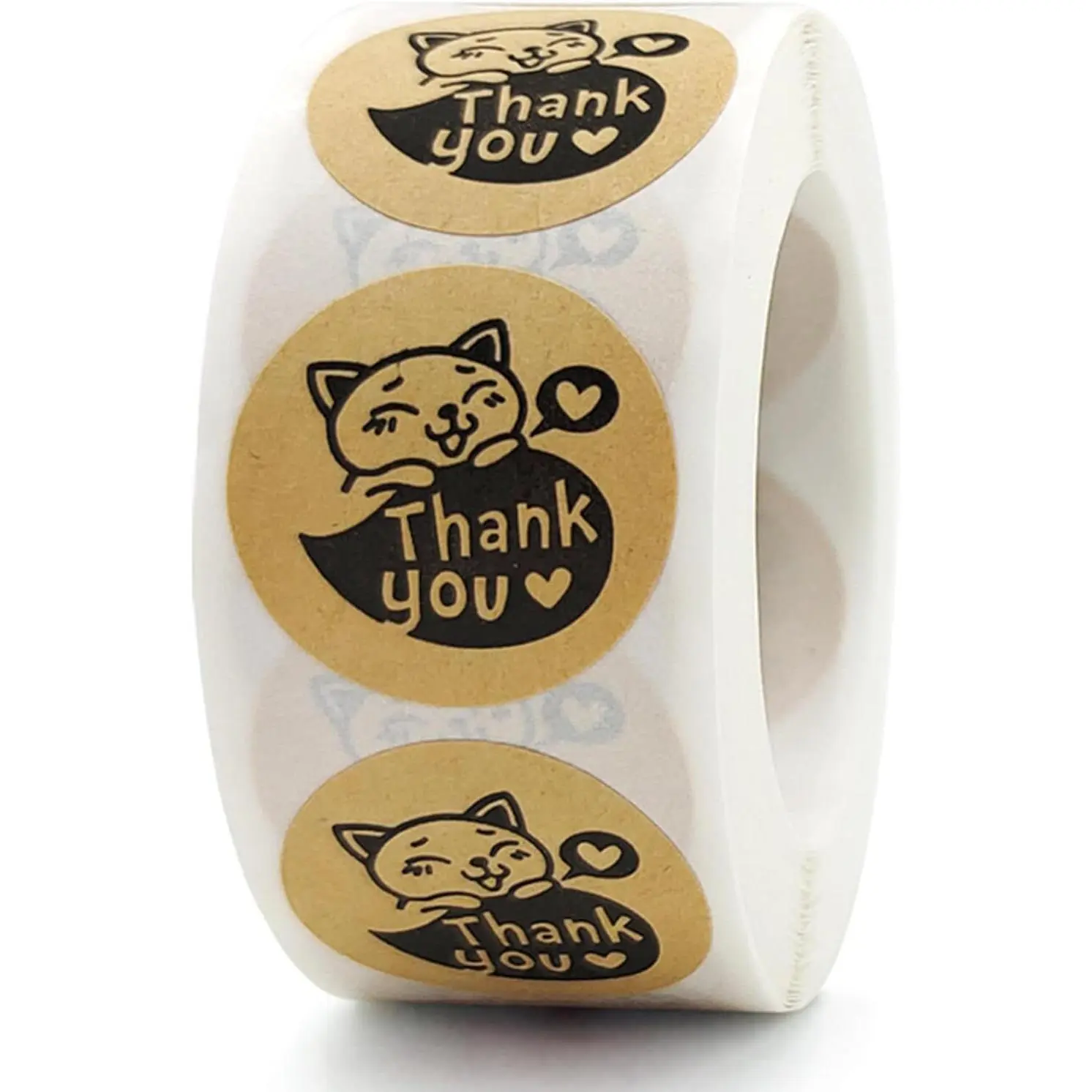 500-Count Thank You Stickers for Small Business Shops & Bakeries - 1in Cute Envelope Seals, Wedding Favors, Birthday Gifts, Personalized Labels for Baking Packaging, Bags, Wraps, DIY Scrapbooking Stamping (Black)