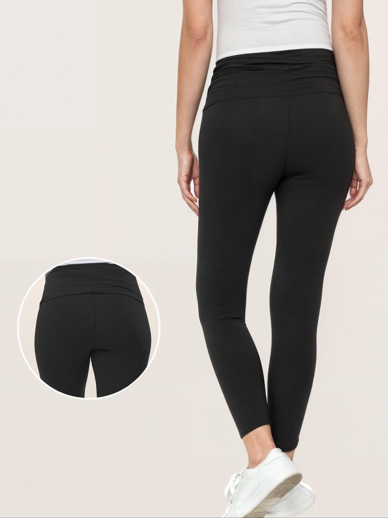 Maternity Solid Color Ruched High Waist Maternity Leggings, Casual Comfy Breathable Skinny Pants for Pregnancy & Postpartum, Prenatal Maternity Clothing, Maternity Bottoms for Fall & Winter, Maternity Clothing
