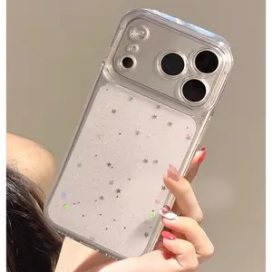 Luxury Bling Star Sequins Glitter Phone Case For iPhone 17 16 15 14 13 12 11 Pro Max XR X XS 7 8 Plus Clear Powder Sparkle Cover