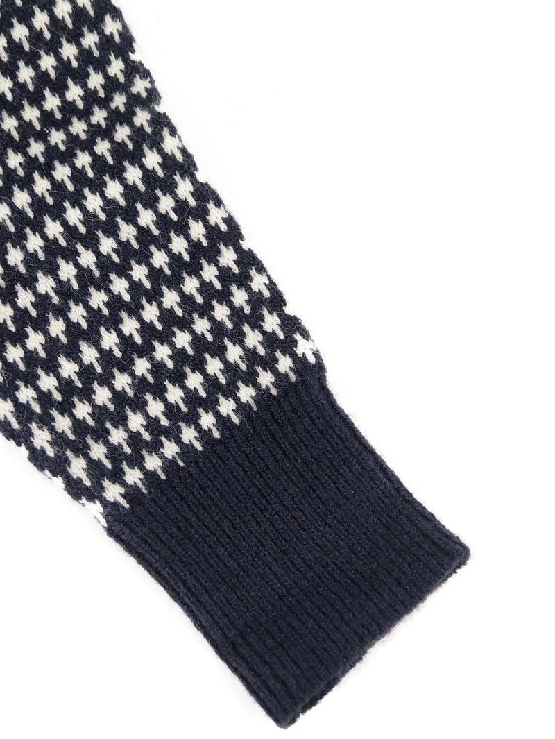 Women's Random All Over Print Contrast Binding Sweater, Classic Pullover, Casual Long Sleeve Round Neck Jumper for Fall & Winter, Fashion Ladies' Knitwear for Daily Wear