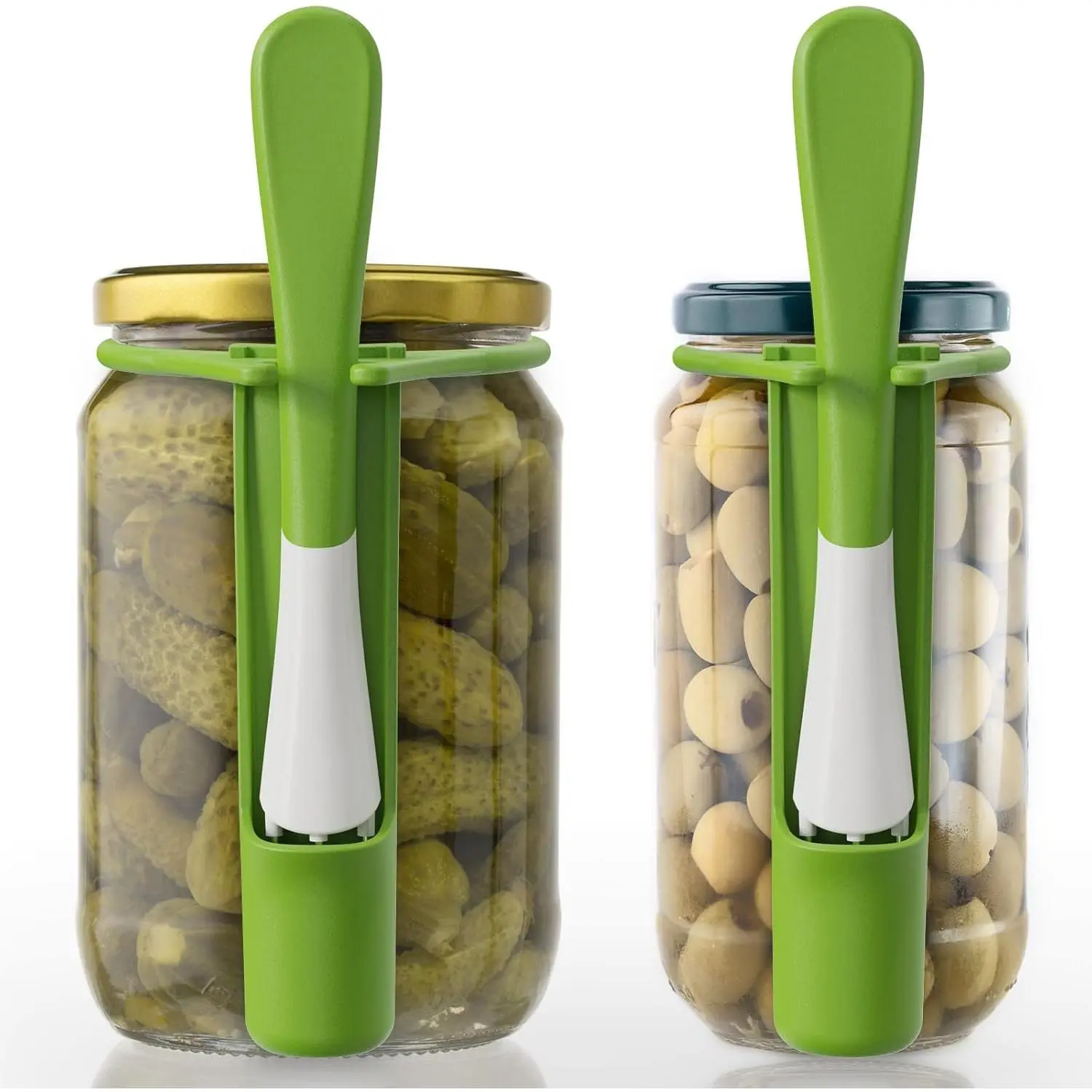 2 Pack Pickle & Olive Fork for Jar, 304 Stainless Steel |  Grabber Tool,Pickle ,Kitchen , Green,for other foods, dishwasher safe,  jar sizes, hot foods