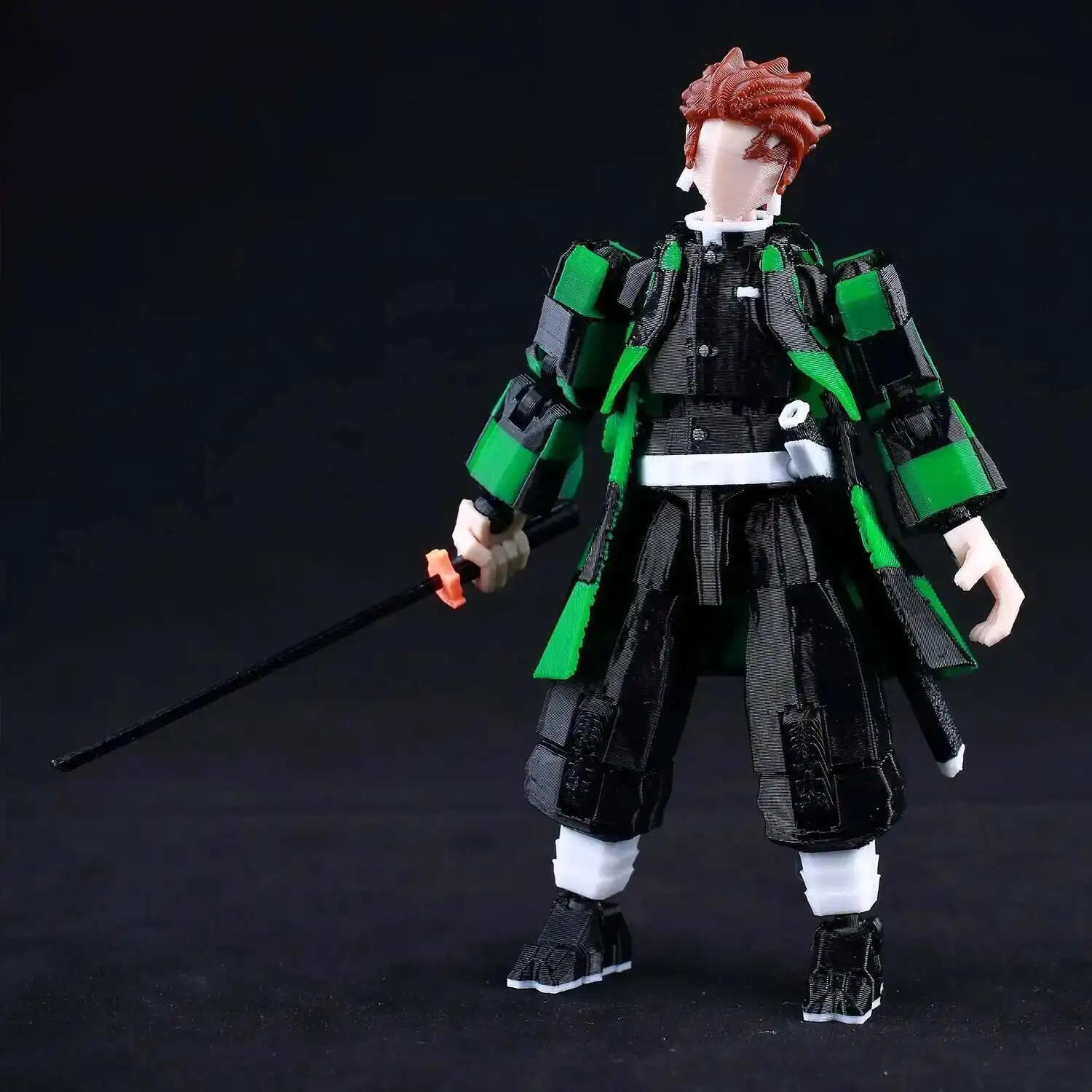 9L3D Printed Demon Slayer AKAZA Tanjiro Kamado Lucky Dummy 13 Movable Shapeshift Action Figures Mannequin Toys for Anime Fans