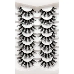 Natural Fluffy Faux Mink Eye Handmade Wispy 7 Pairs Pack False for Eye Makeup