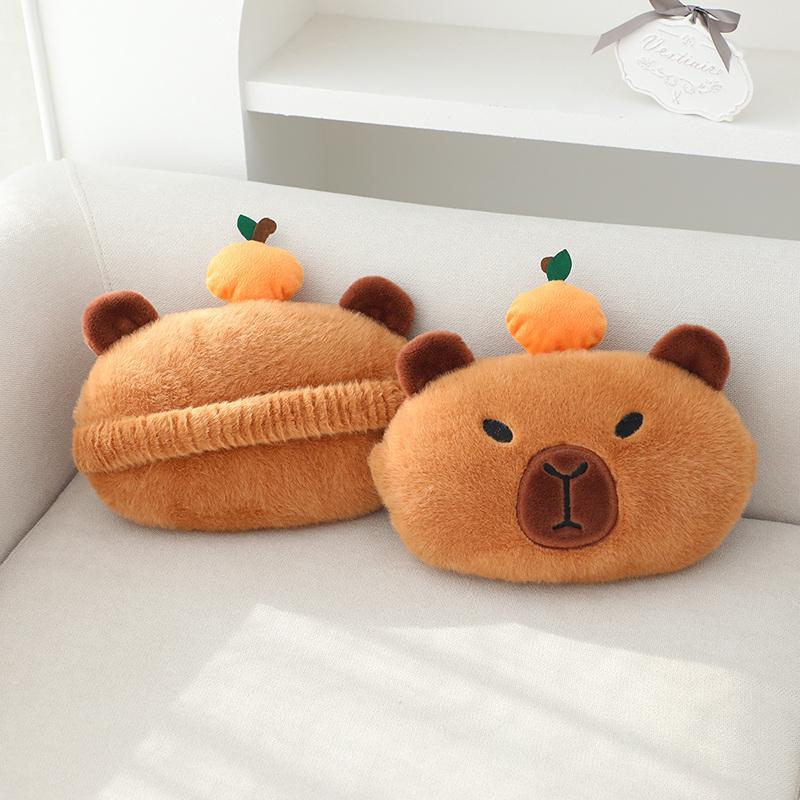 Capybara Design Car Seat Belt Protector, 2 Counts/set Cute Plush Car Seat Belt Cover & Pillow, Car Interior Decoration for Adults, Cute Car Accessories