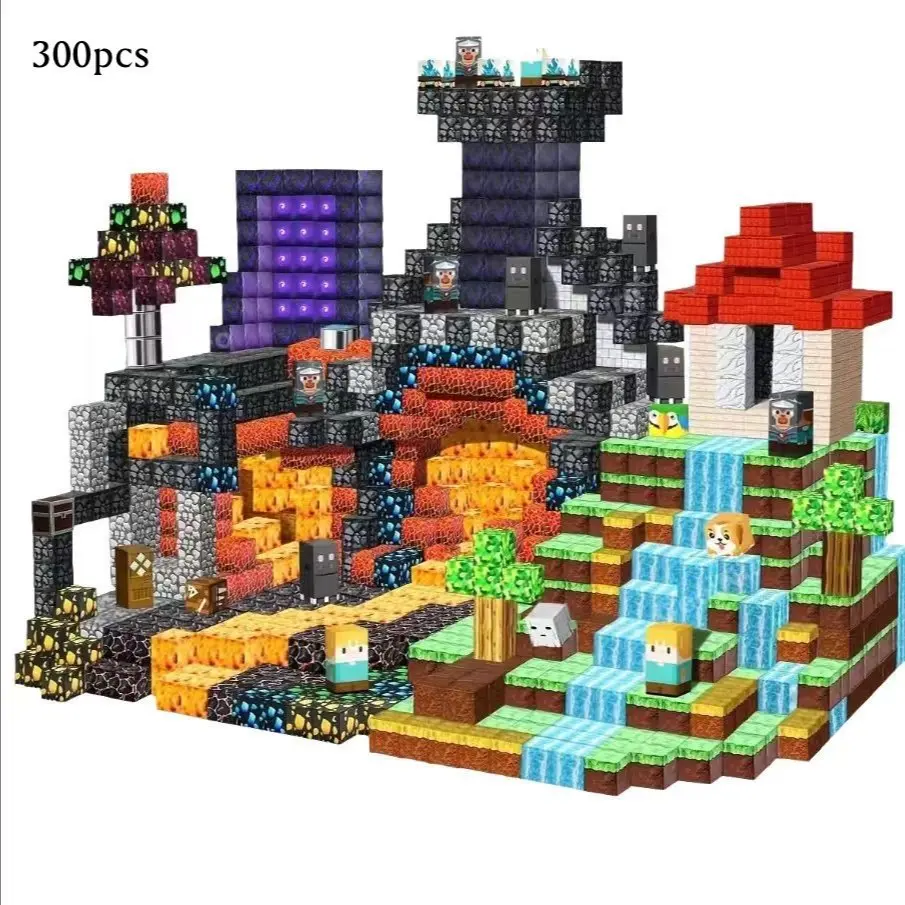 300pcs Magnetic Building Blocks Toy, Hell Forest DIY Cube Stem Sensory Playset, Perfect Gift for Kids Ages 3-10, Unisex Christmas Birthday Present