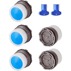 5 Pieces Faucet Aerator Insert Water Tap Aerators Faucet Flow Restrictor Replacement Parts for Bathroom or Kitchen 1.2GPM 16.5mm/0.64Inch