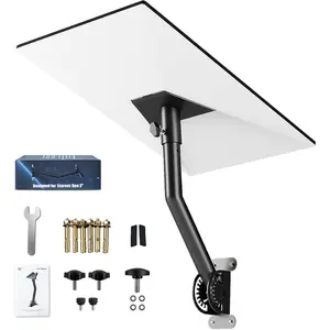 Starlink Mount Gen 3, Adjustable Wall & Roof Mounting Kit for Starlink 4/4X/V3 Standard Dish, Include Pipe Adapter, Easy Installation, Rustproof, Weatherproof for Concrete Walls and  Walls, Black