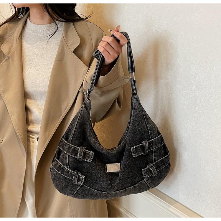New Fashion Large Capacity Denim Crossbody Shoulder Bag for Women Casual Storage Bag Textured Casual and Versatile Coach Bag