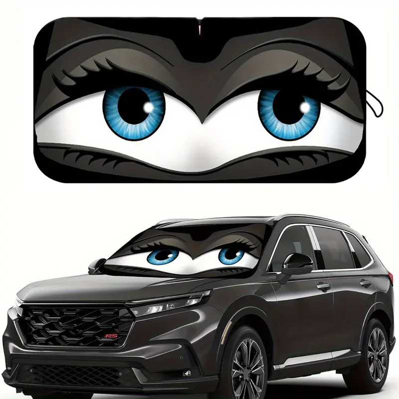 Cartoon Folding Car Sunshade, Summer Fun Car Accessory, UV Protection, Easy Install, Fits Most Cars and Small Suvs, Durable, Car Sunshades For Windshield
