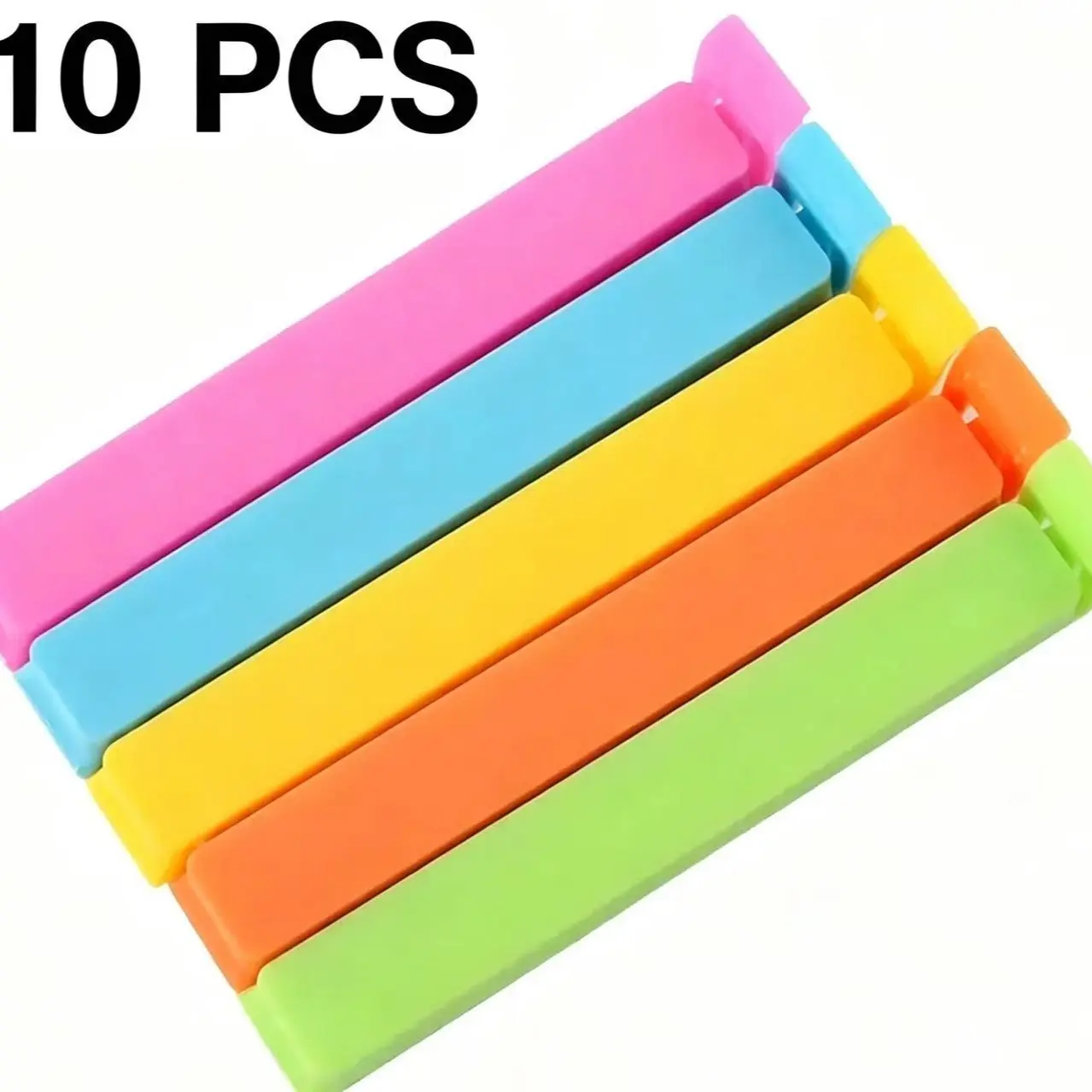 10pcs Random Color Plastic Food Bag Clips, Reusable Sealing Clamps, Moisture-Proof Dust-Resistant Kitchen Storage Accessories