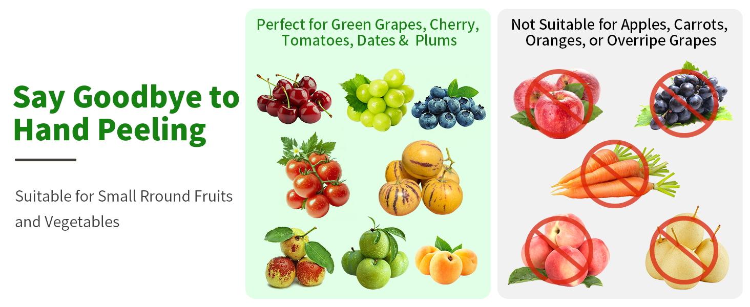 Automatic Grape Peeler Machine, Electric Garlic Peeler & Cherry Tomato,Cordless Electric Grape Peeling Machine for Fruit & Vegetable-Rechargeable Garlic Peeler Skin Remover for Home Kitchen Outdoor