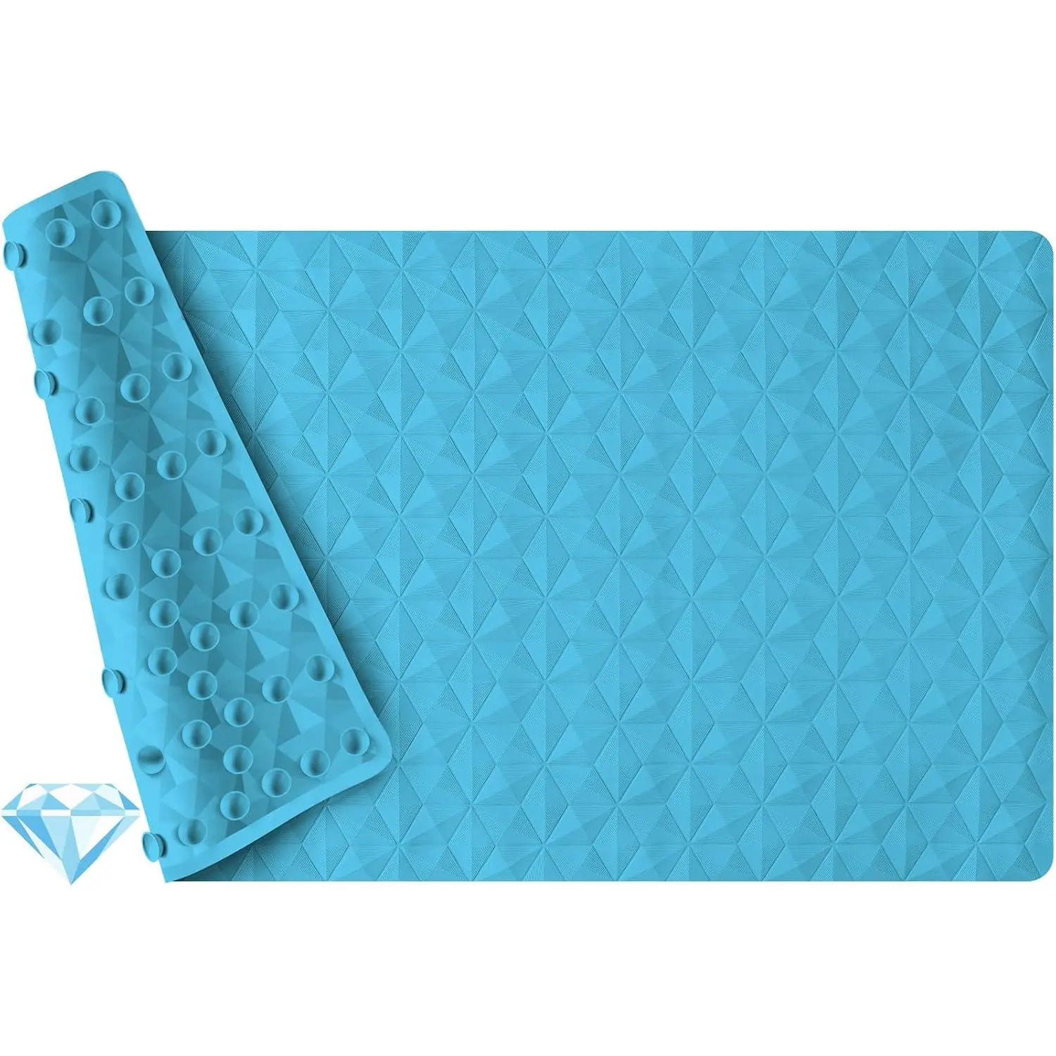 Non Slip Bathtub Mat for Bath Tub Shower -  Rubber Mat with 241 Suction Cups - Soft Bathroom Safety Mat -    -   - Machine Washable - 16 × 28 Inch