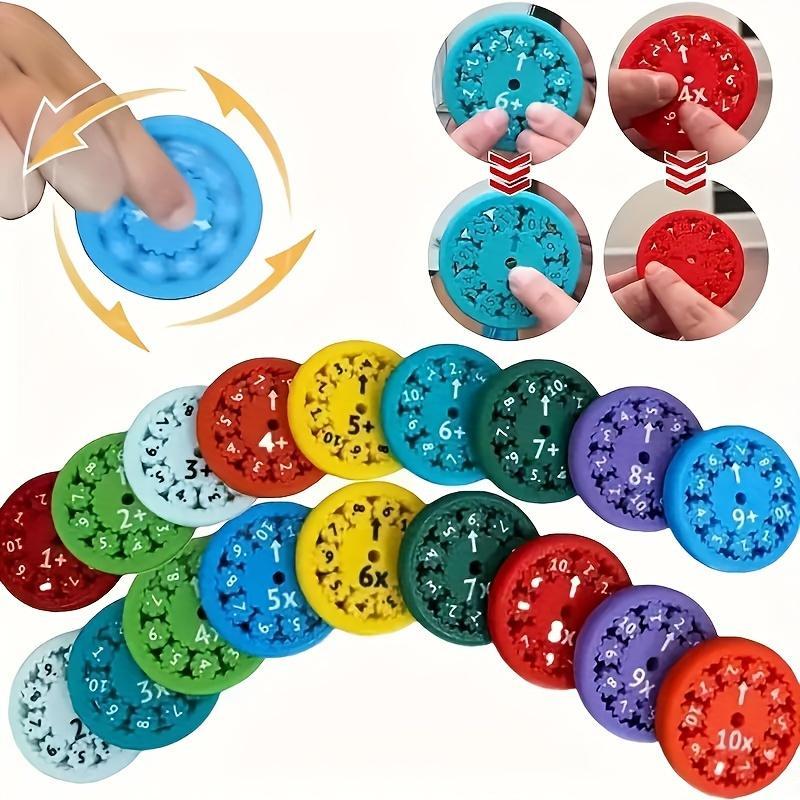 Math Spinner, 9 Counts/18pcs Interactive Math Spinner, Fun Learning Tool for Addition, Subtraction, Multiplication and Division, School Supplies, Math Learning Tools