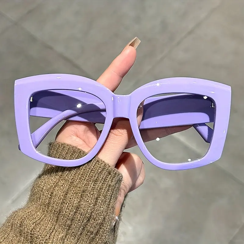 oversized cat glasses frame transparent lenses glasses women's jelly color fashion decorative glasses party favors men's glasses