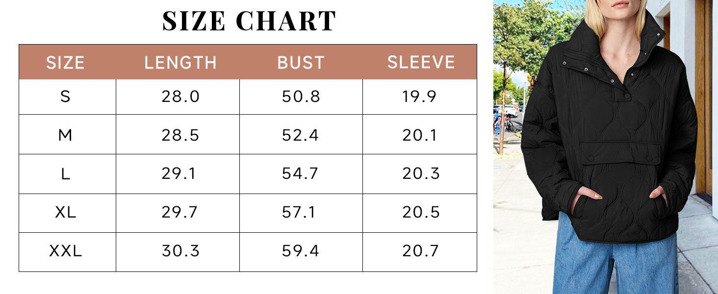 Imily Bela Womens Puffer Jackets Pullover Quilted Lightweight Jacket Long Sleeve Half Zip Up Coat with Pocket S-2X