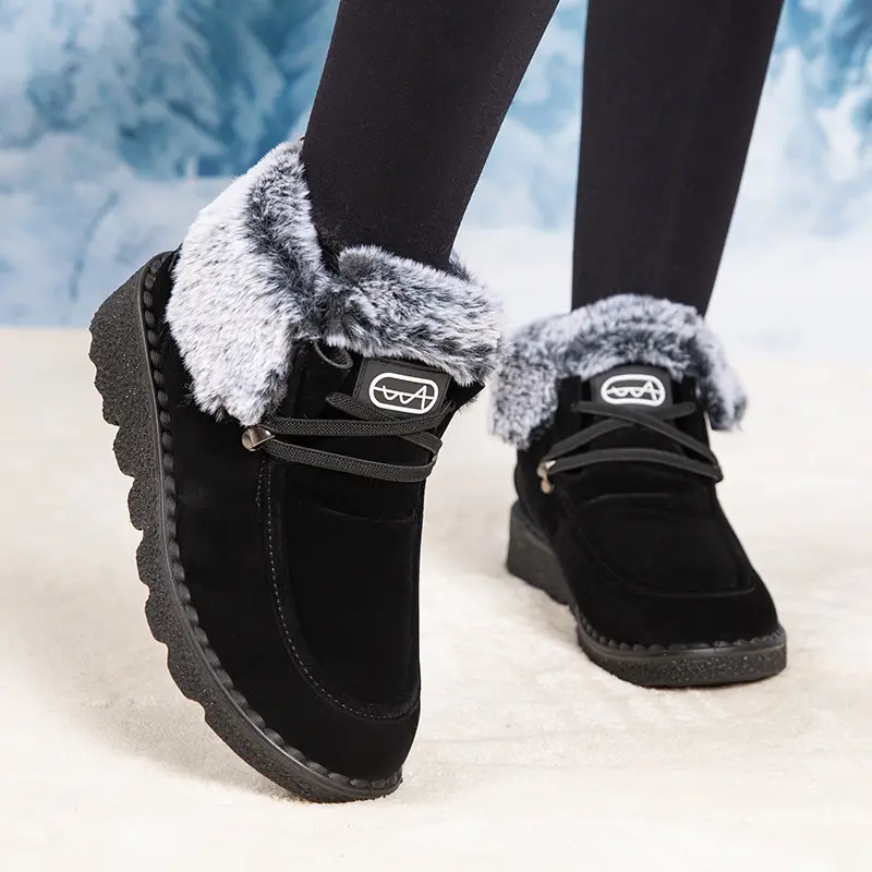 Womens Warm Fur Lined Winter Snow Boots Waterproof  Ankle Boots Outdoor Booties Comfortable Shoes for Women