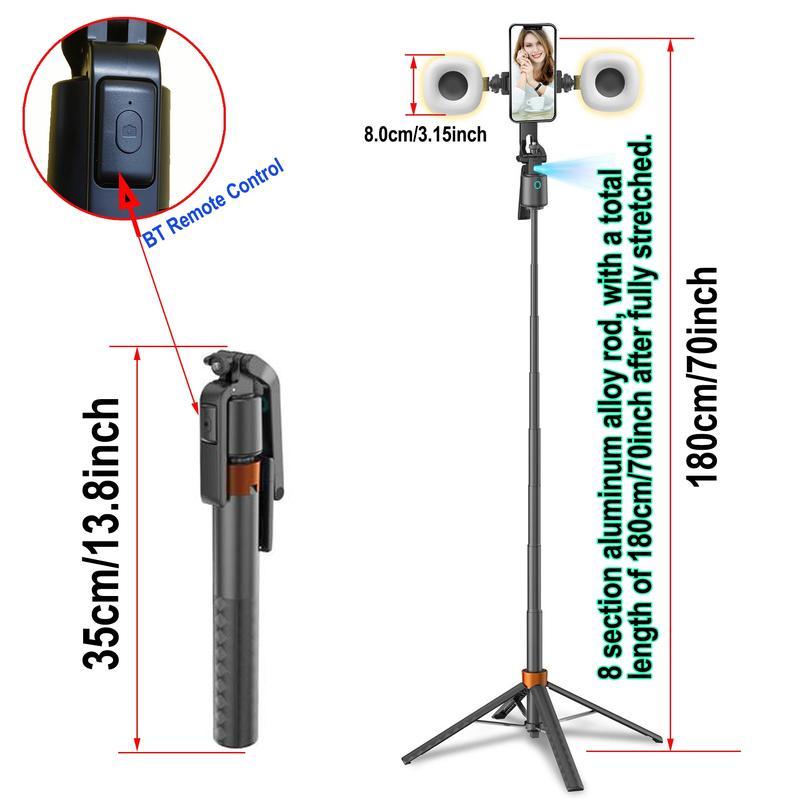 360°Rotatable Selfie Stick Tripod Rechargeable Smart Face Tracking Tripod with 2 Fill Light Phone Holder for Live Streaming Vlog Rotatable Remote light tripod and flexible secure hold clamp portable 360°Rotatable Selfie Stick Tripod Rechargeable Smart Face Tracking Tripod with 2 Fill Light Phone Holder for Live Streaming Vlog Rotatable Remote light tripod and flexible secure hold clamp portable