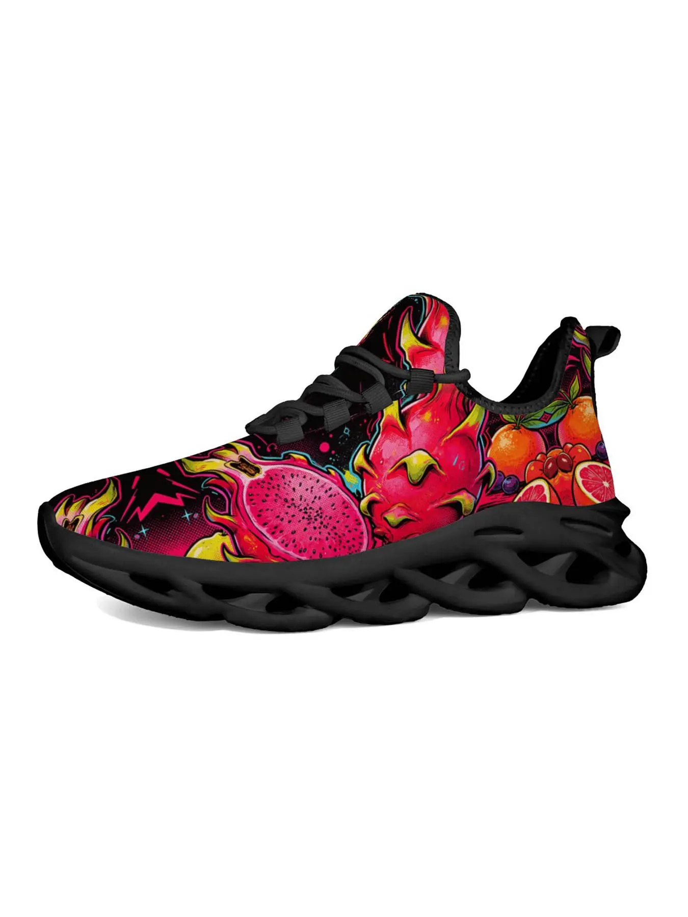 Women's Casual Sports Shoes, Cyberpunk Hip-Hop Street Style, Unique Print, Fashionable and Vibrant, Perfect for Parties and Night Out