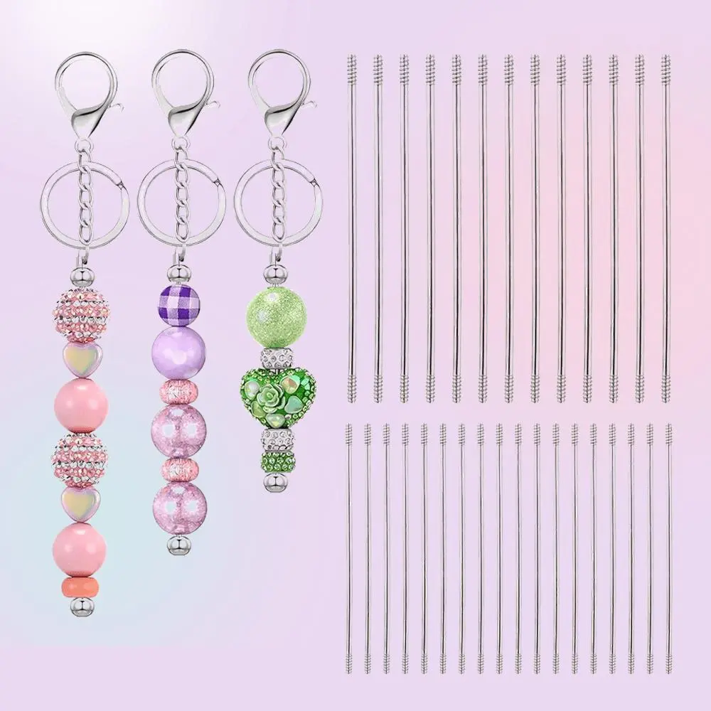 Beadable Metal Wire Long Rods Set (90/70pcs) - 70pcs-117mm Keychain Replacements, 90pcs-117mm Pen Replacements for DIY Beading Crafts, Craft Enthusiasts