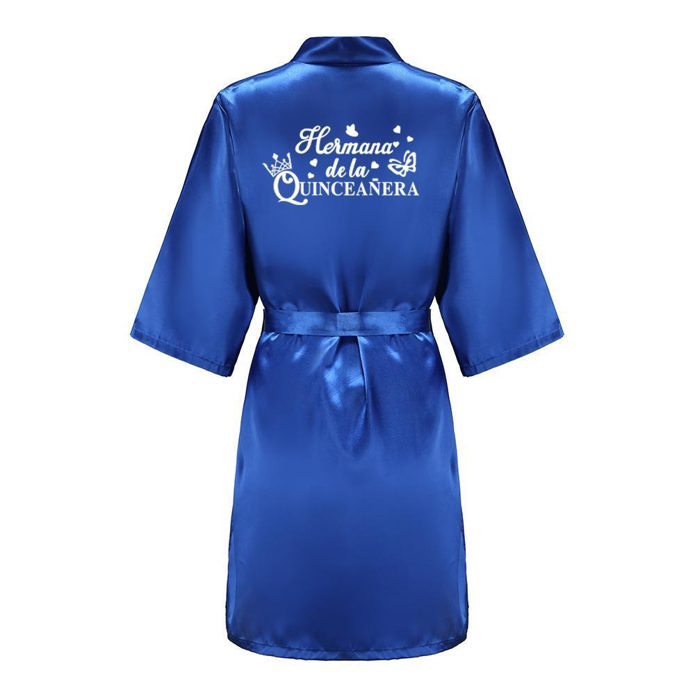 Princess Sweet 15 Years Girl Birthday Party Robes Quinceanera Robe Mis XV Bathrobe Silkly Nightgown