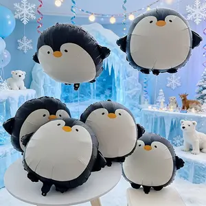 4-Pack Matte Penguin Aluminum Balloons, Cute Penguin Balloons for Birthday, Graduation, Wedding, Durable Party Decorations, Event Balloons