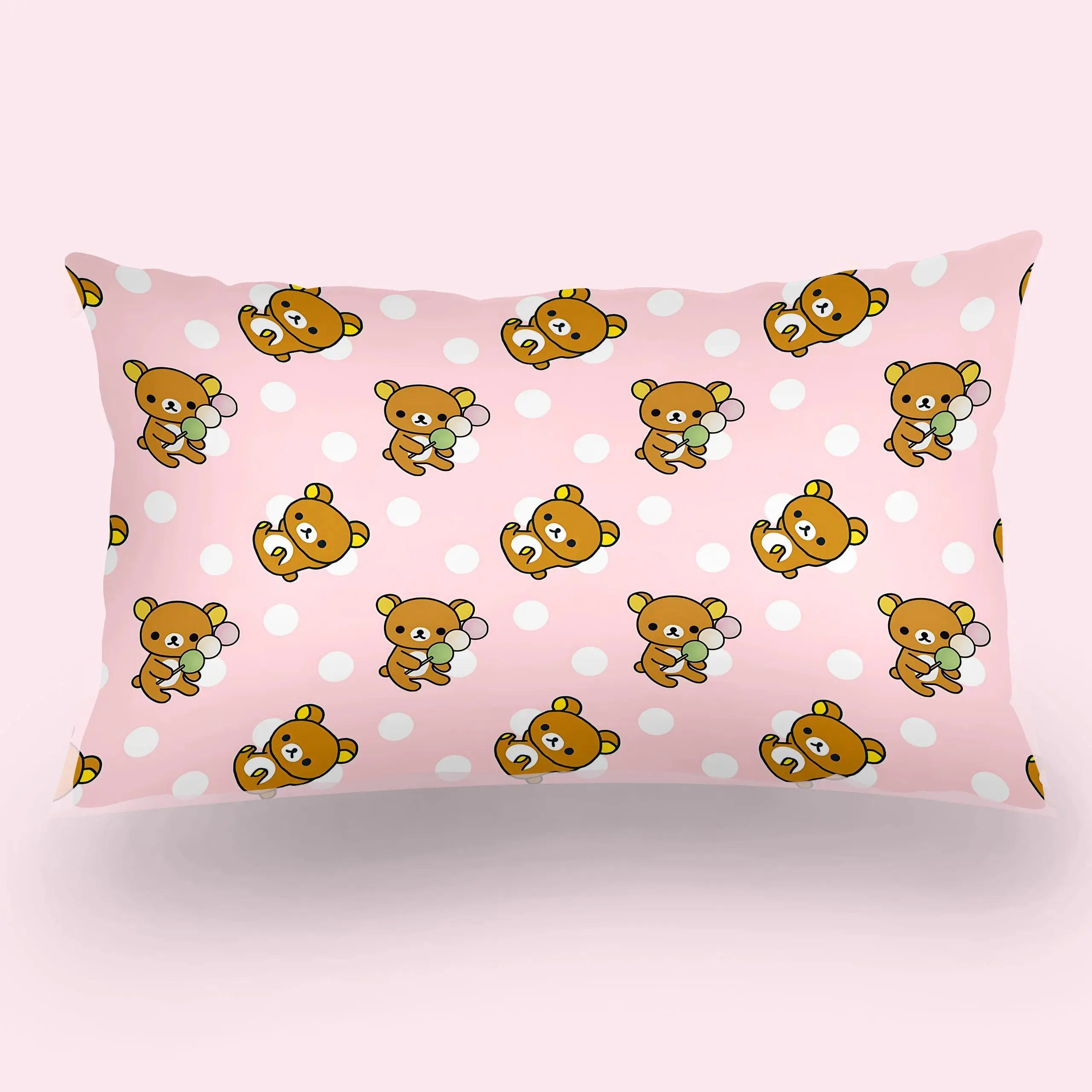 Cartoon Cute R-Rilakkumas Double-sided Printing Rectangle Pillow Case Bedside Pillowcase Sofa Cushion Cover Room Home Decoration