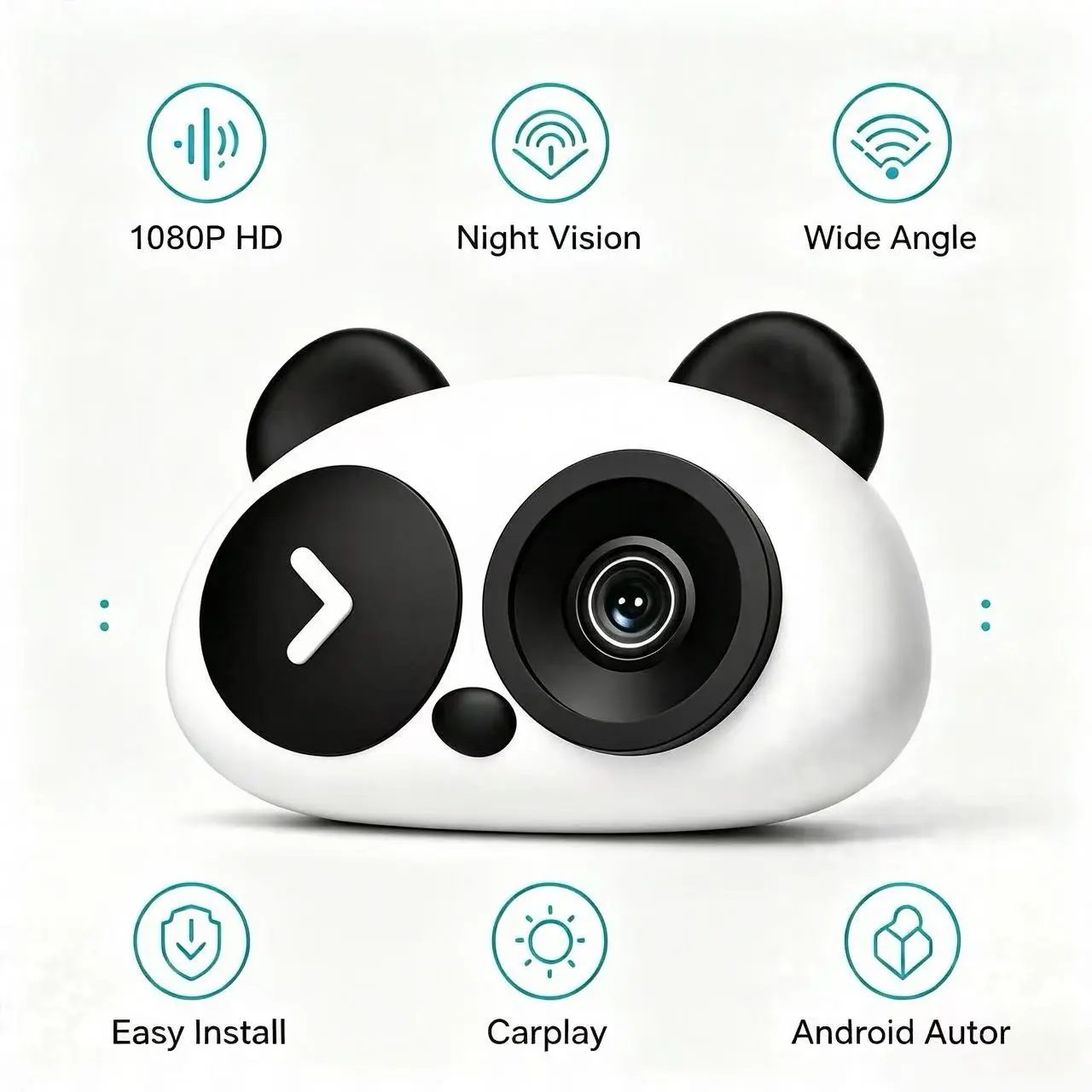 High-Definition Wireless Carplay Baby Stroller Camera, 150° Wide Angle, Compatible with Car Displays, Split Screen Navigation, Plug-And-Play