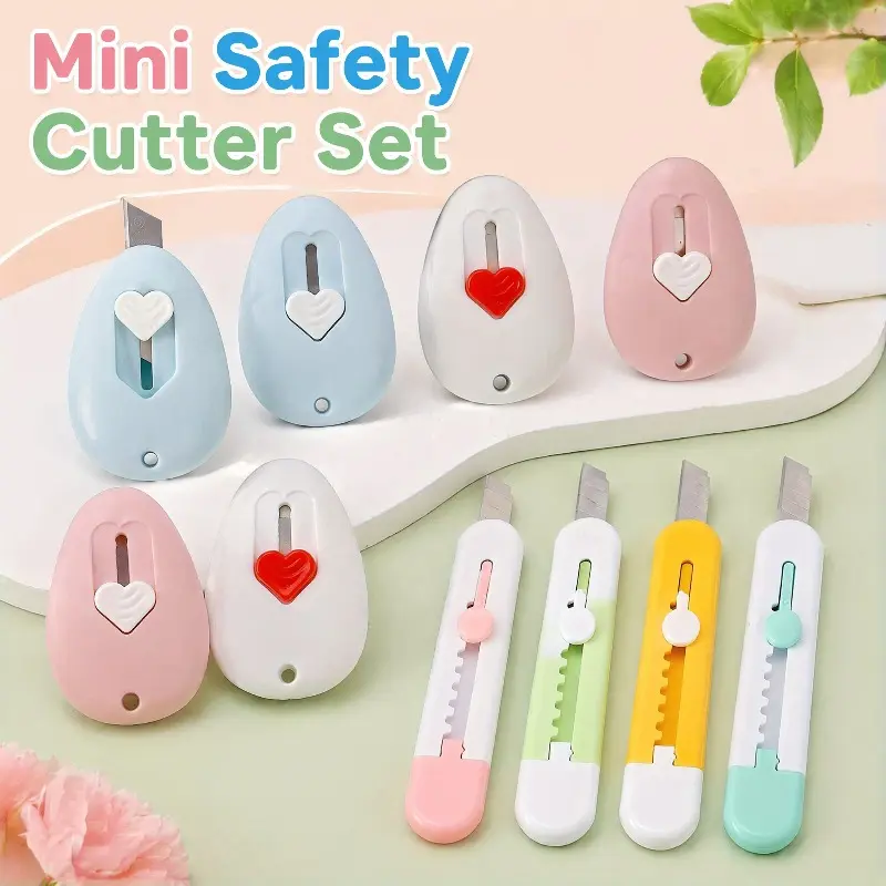 10Pcs Mini Utility Knife Set, Compact Durable Precision Hobby Cutting Knives for Scrapbooking, Model Making, DIY Craft Projects