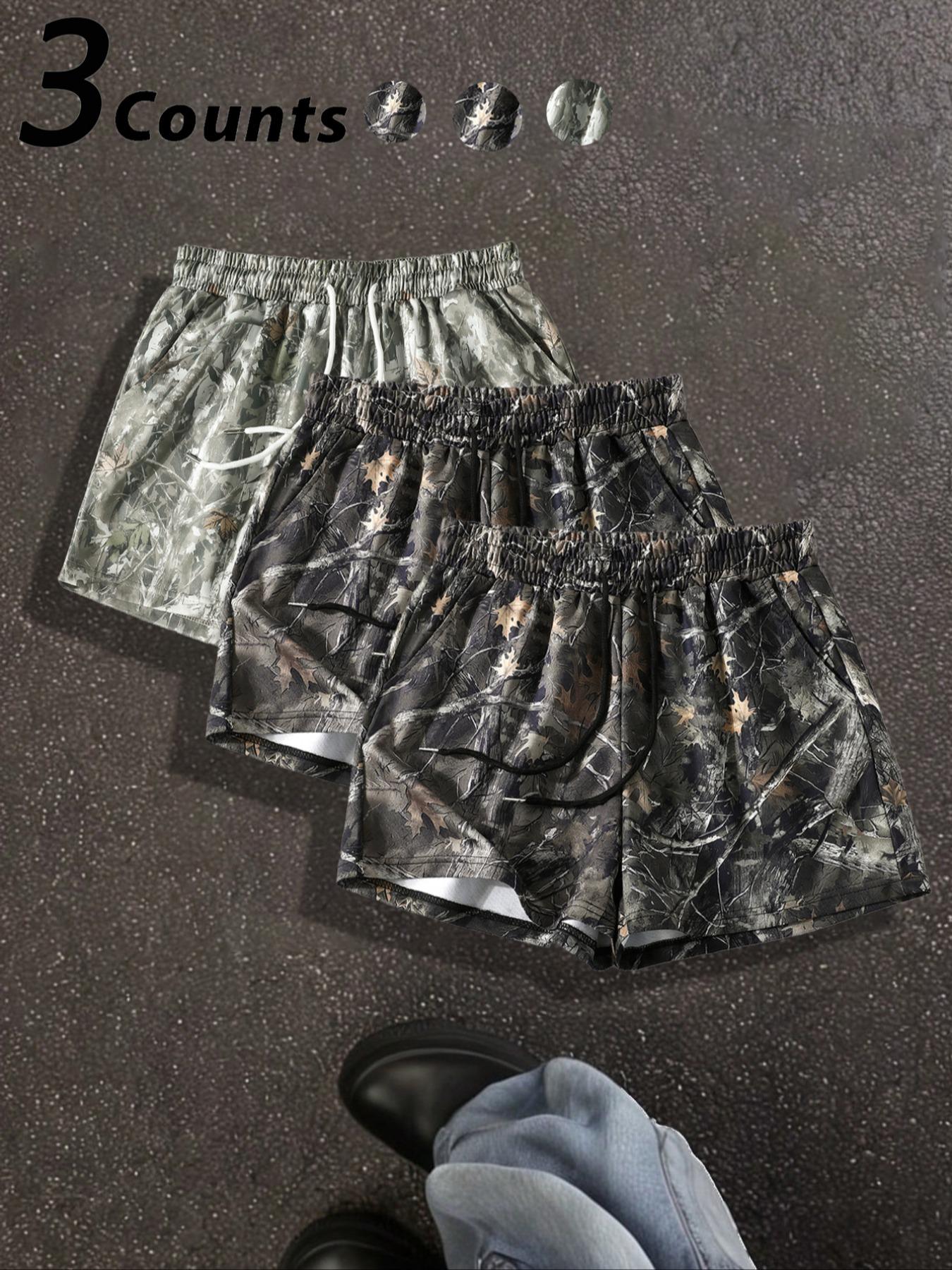 Unisex's Camo Leopard Print Fit Shorts, Casual Comfy Breathable Elastic Sporty Shorts for Summer, Women's Bottoms Womenswear for Daily Wear
